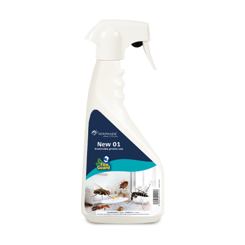 flacone si New01, il nuovo prodotto spray pronto all'uso per sconfiggere le zanzare in casa.